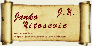 Janko Mitošević vizit kartica